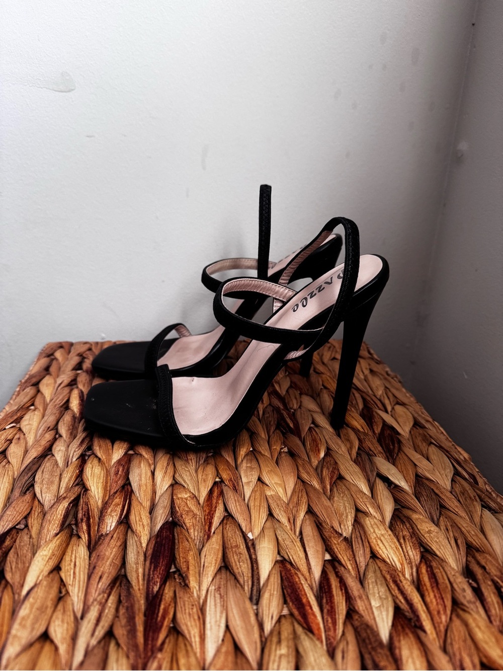 Black Strappy Stiletto Sandals